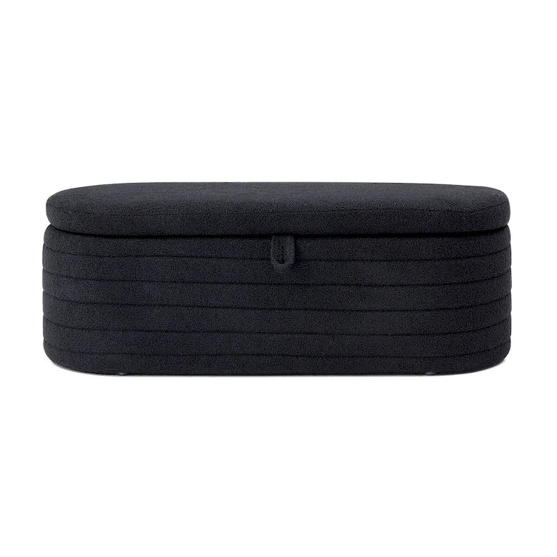 End-of-Bed Sherpa Upholstered Storage Bench Ottoman