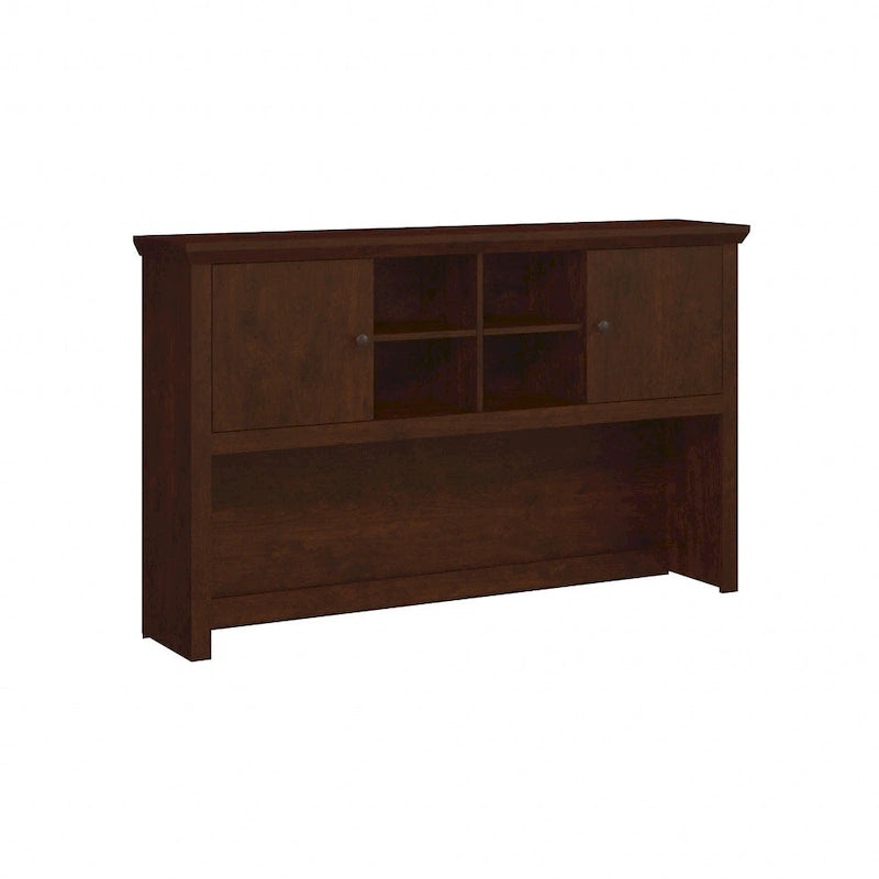 Modern Home Office Hutch with Closed Storage Cabinets and Adjustable Cubbies